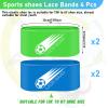 Patelai 4 Pcs Soccer Cleat Lace Cover Football Shoe Band Soccer Shoe Cover Football Cleat Bands Youth Adult for Season (Kids,Blue,Green) view 2