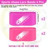 Patelai 4 Pcs Soccer Cleat Lace Cover Football Shoe Band Soccer Shoe Cover Football Cleat Bands Youth Adult for Season (Kids,Violet,Pink) view 2