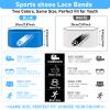 Patelai 4 Pcs Lace Bands Soccer Cleat Lace Cover Sports Shoe Band Protector Youth Adult for Soccer and Football Cleats (Kids,White,Blue) view 2