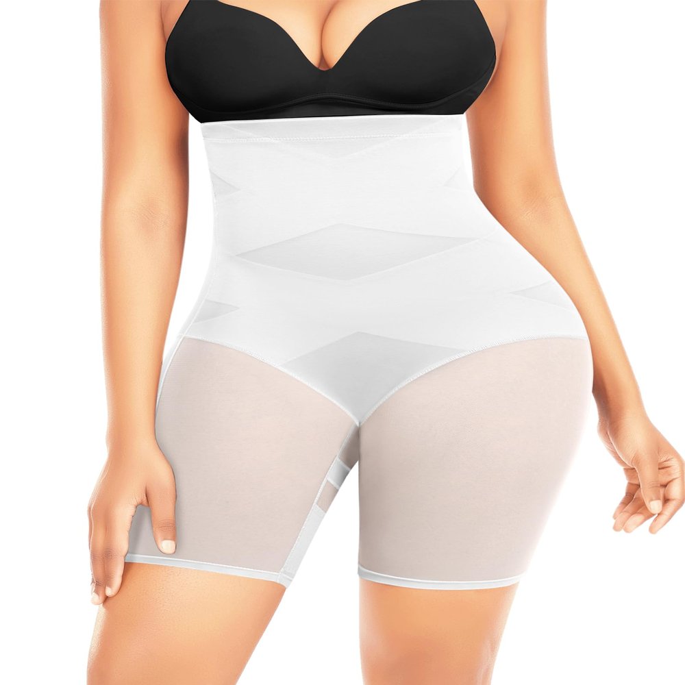 Ganado Shapewear Tummy Control Shorts for Women Cross Design High Waisted Underwear Body Shaper Stomach Shapewear