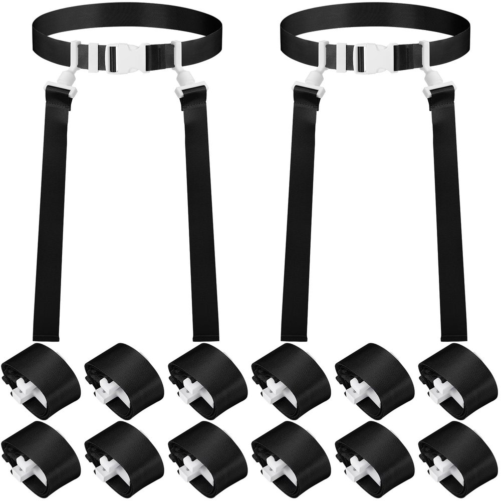 Peryiter Player Flag Football Belt, Black, 12 Set