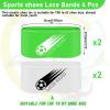 Patelai 4 Pcs Soccer Cleat Lace Cover Sports Shoe Band Protector Soccer Shoe Cleat Bands Youth Adult (Kids,White,Green) view 2