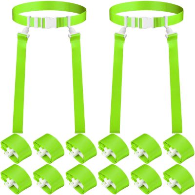 Peryiter 2/12/24/36 Player Flag Football Belt, Adjustable Football Belts and Flags for Kids Youth Adult Sport Team Training(Fluorescent Green,12 Set)
