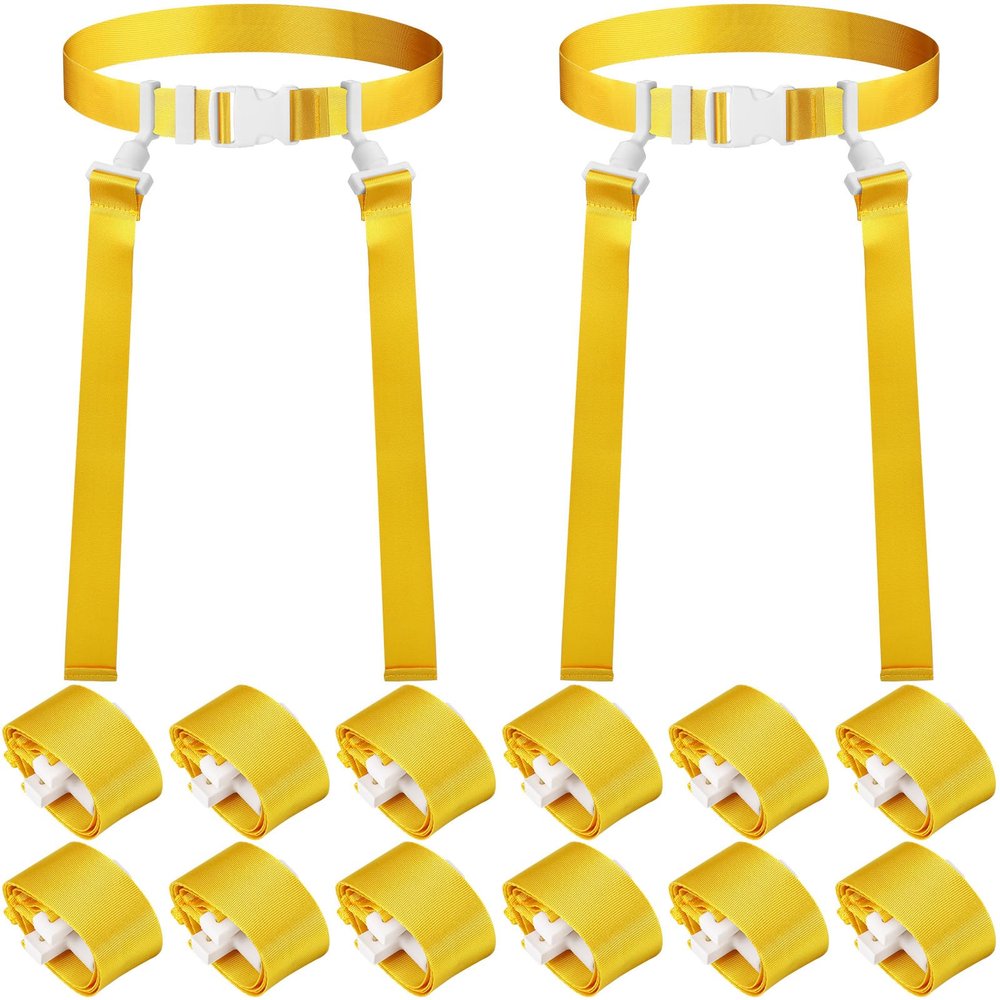 Peryiter 2/12/24/36 Player Flag Football Belt, Adjustable Football Belts and Flags for Kids Youth Adult Sport Team Training(Yellow,12 Set)