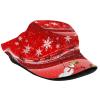 Cute Christmas Hat Snowman Christmas Snowflakes Bucket Hat for Women Men Summer Xmas Holiday Sun Beach Fishing Cap view 2