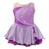 Oyolan Kids Girls Rhinestone Sleeveless Ice Skating Dress Irregular Hem Leotard Dress Figure Skating Competition Costume Lavender B 16 Years view 1