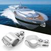 Marine Jaw Slide, 2pcs Stainless Steel Boat Marine Hinged Upper Jaw Slide Hardware Fittings Boat Hinged Upper Jaw Slide Tip Bimini Top Hinge Rail Mount (30mm) view 3