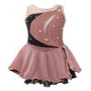 Oyolan Kids Girls Rhinestone Sleeveless Ice Skating Dress Irregular Hem Leotard Dress Figure Skating Competition Costume Light Coffee B 8 Years view 1
