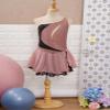 Oyolan Kids Girls Rhinestone Sleeveless Ice Skating Dress Irregular Hem Leotard Dress Figure Skating Competition Costume Light Coffee B 8 Years view 3