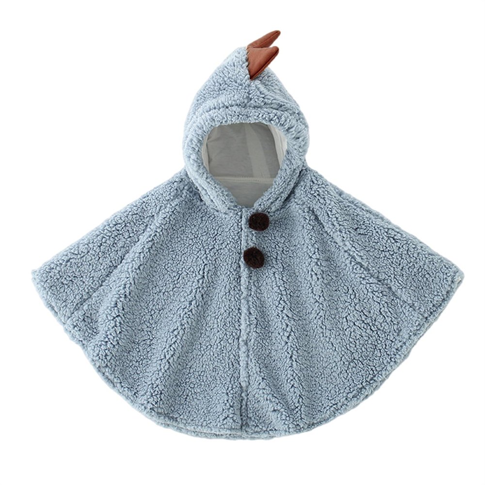 Lifup Baby Toddler Hooded Poncho Cape Cloak, Winter Faux Fur Jacket Children's Cover Cloak Coat Blue One Size