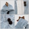 Lifup Baby Toddler Hooded Poncho Cape Cloak, Winter Faux Fur Jacket Children's Cover Cloak Coat Blue One Size view 4
