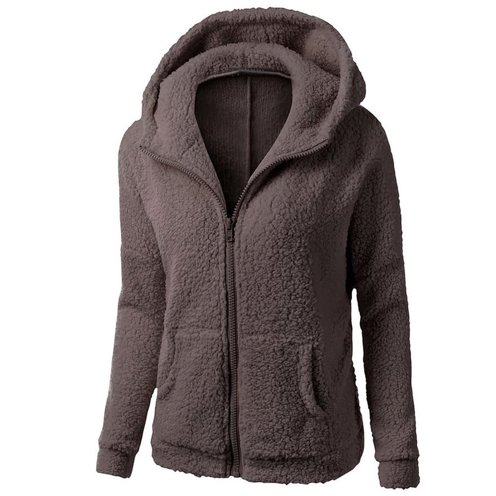 2023 Women Sherpa Jackets Winter Coats Faux Fur Lined Hooides Oversized Fluffy Fuzzy Fleece Jacket