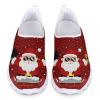 GOSTONG Women Lightweight Slip on Shoes Christmas Santa Claus Running Jogging Flat Sneakers Non Slip Footwear view 1