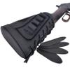 Adjustable Leather Gun Sling with Ammo Holder for 12 Gauge Shotgun Shell Holder, Black (Buttstock) view 1