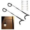 Topyond Lantern Stand Hook Camping Light Pole, S-Shape Spiral Light Stand Pigtail Hooks, Stainless Steel Camping Lantern Stand Tent Camping Accessories for Camping Light Hooks, Grill, Hiking (Pair) view 3