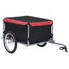 VRAXO Bike Cargo Trailer Black and Red 143.3 lb,Bicycle Trailers-25.08lbs view 1