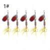 AOHRO Pack of 30 Pack of 5 Spinner Crankbait Rooster Tail Bass Trout Fishing Lure Lot Gear Tackle H77 (3# 10.5CM-7.3G 5pcs) view 3