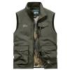 Puffer Vest Men, Men's Thin Multi-Pocket Outdoor Sports Vest Waterproof Quick Drying Casual Waistcoat Functional Vest Black Sweater Vest Dress Men Small Vest Jacket Vest (XL, Army Green) view 1