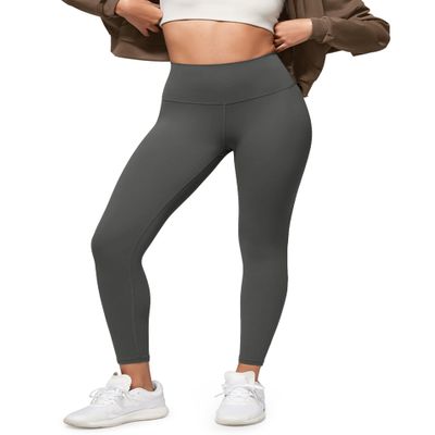 ODODOS Buttery Soft Lounge Yoga Leggings for Women 7/8 Length 25" High Waist Yoga Pants, Charcoal, X-Small