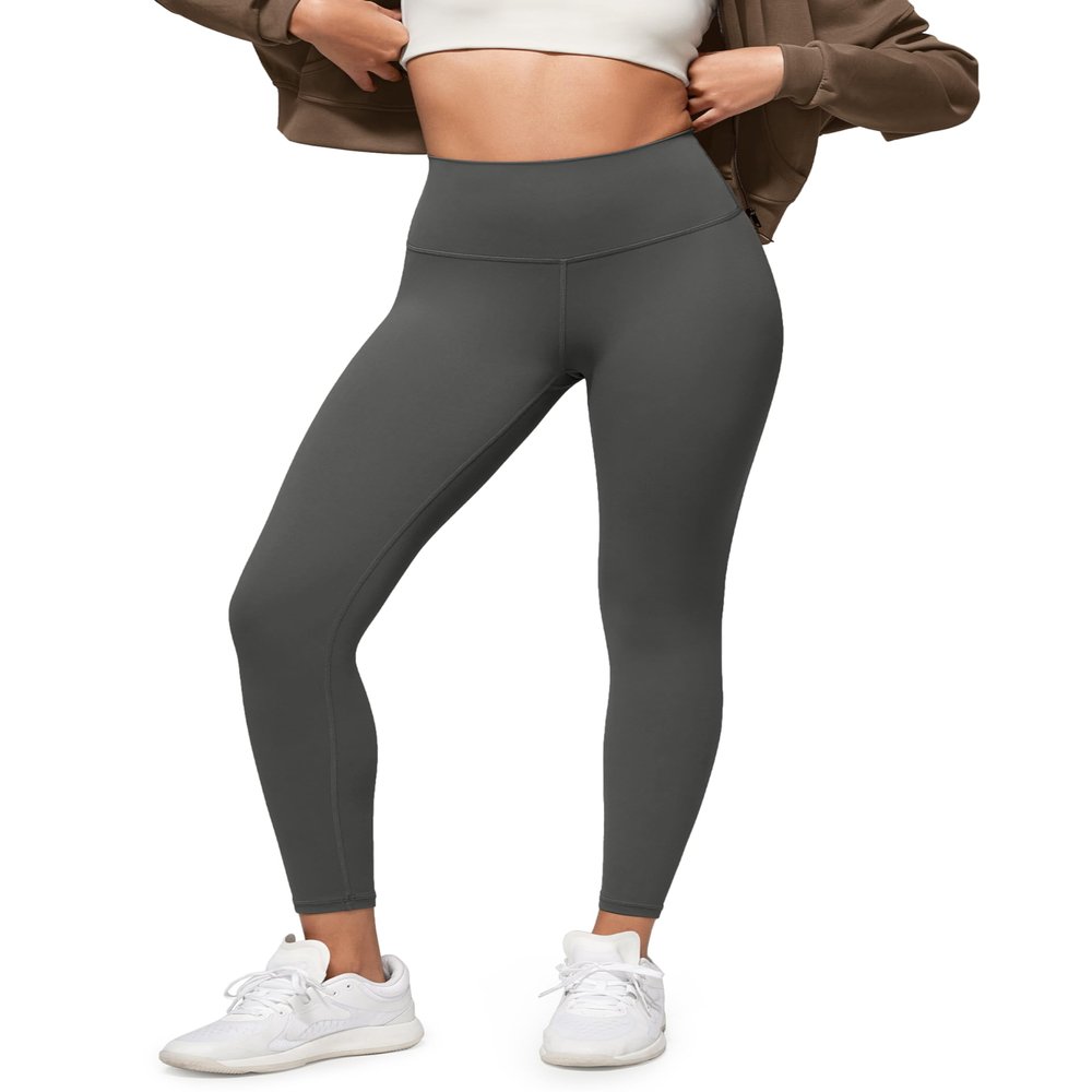 ODODOS Buttery Soft Lounge Yoga Leggings for Women 7/8 Length 25" High Waist Yoga Pants, Charcoal, X-Small
