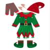 Choomomo Christmas Kids Elf Dress Set Xmas Santa Claus Helper Fancy Outfit for Boys Girls 6pcs Green 9-10 Years view 3