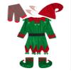 Choomomo Christmas Kids Elf Dress Set Xmas Santa Claus Helper Fancy Outfit for Boys Girls 6pcs Green 9-10 Years view 4