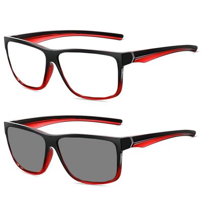 Sport square full lens Safety Glasses with Readers photochromic Magnifying Safety Reading Goggles for Men Women (red, 2.25, x)