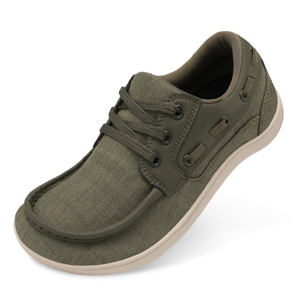 BARERUN Womens All Weather Off-Road Shoe with Barefoot Firm Ground Sole - Womens Golf Shoes for Gym Cross Training, Breathable Jogging Workout Runer - Green, Size 6.5 Wide Toe Box