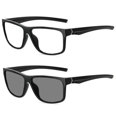 Sport square full lens Safety Glasses with Readers photochromic Magnifying Safety Reading Goggles for Men Women (black, 0, x)