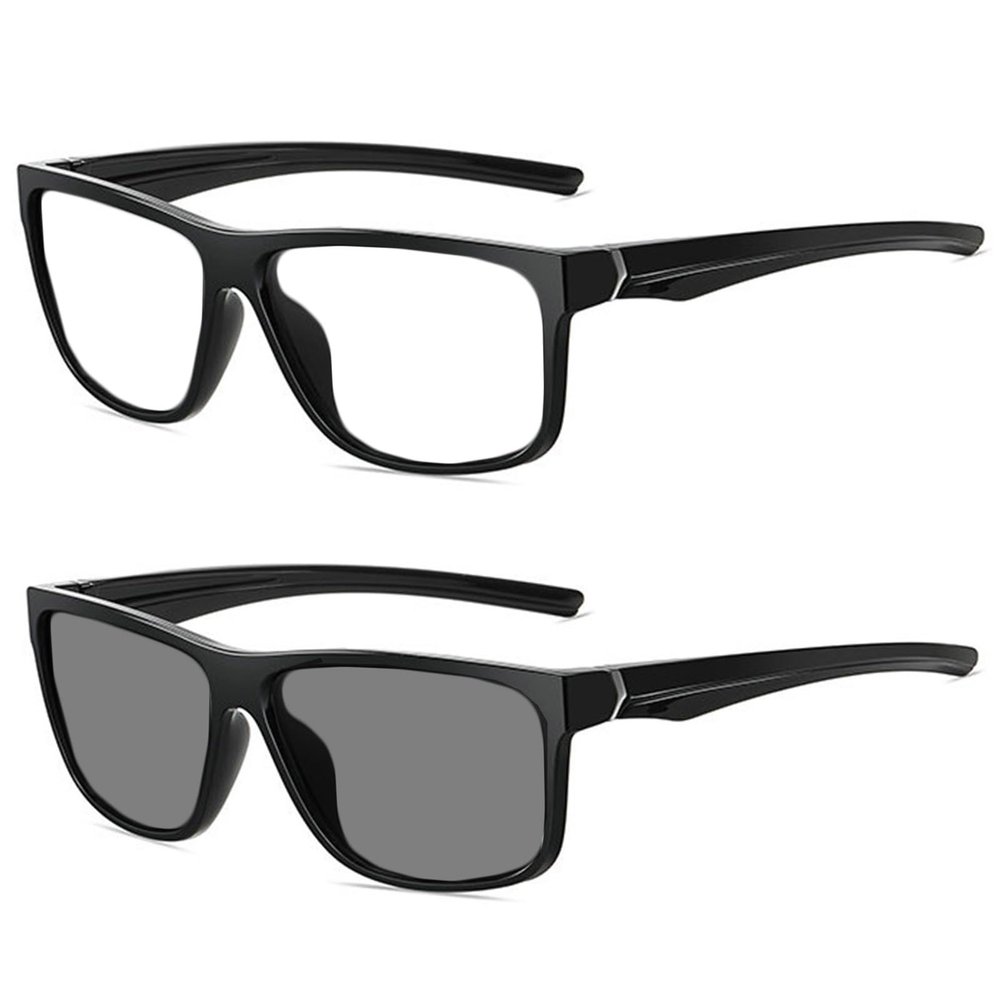 Sport square full lens Safety Glasses with Readers photochromic Magnifying Safety Reading Goggles for Men Women (black, 0, x)