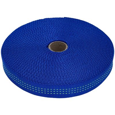 GM CLIMBING 1 inch Nylon Tubular Webbing Tape CE UIAA Certified 4000lb Heavy Duty for Climbing Rescue Rope Works Survival Outdoor General Purposes 1" x 50Ft Blue