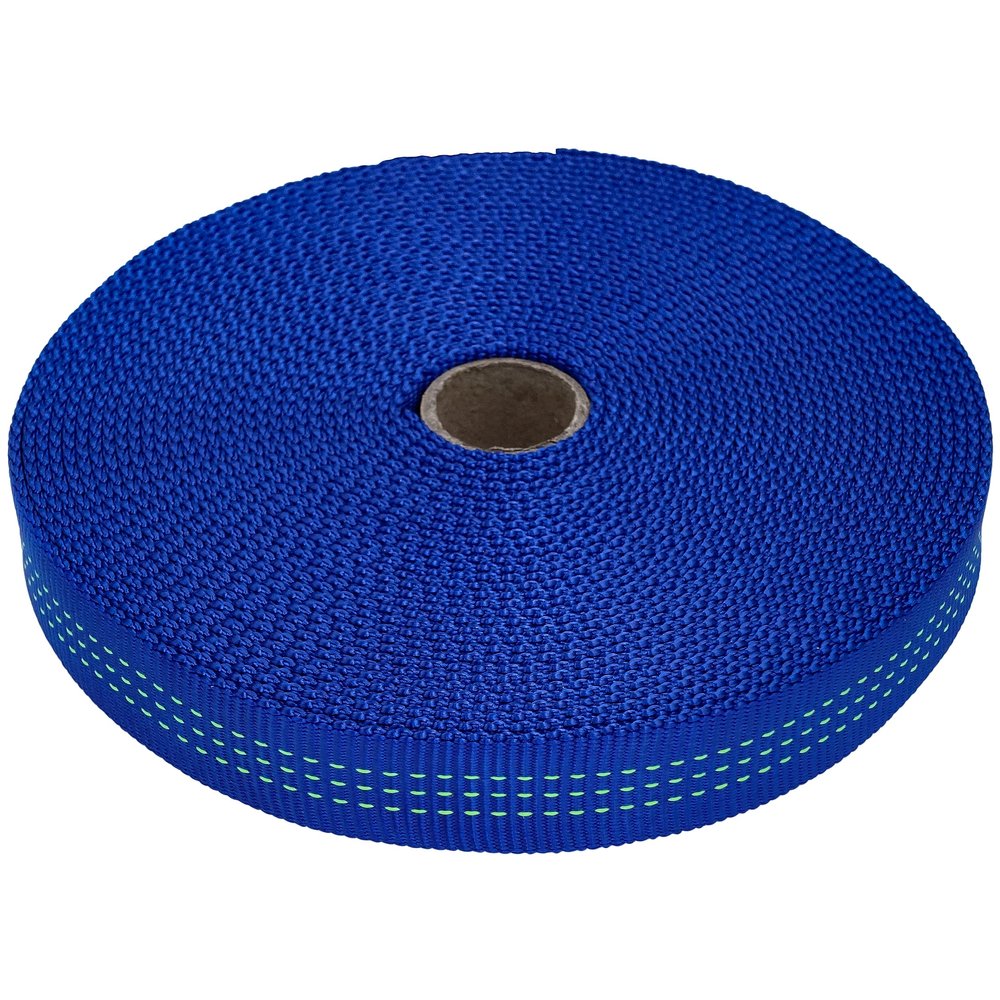 GM CLIMBING 1 inch Nylon Tubular Webbing Tape CE UIAA Certified 4000lb Heavy Duty for Climbing Rescue Rope Works Survival Outdoor General Purposes 1" x 50Ft Blue