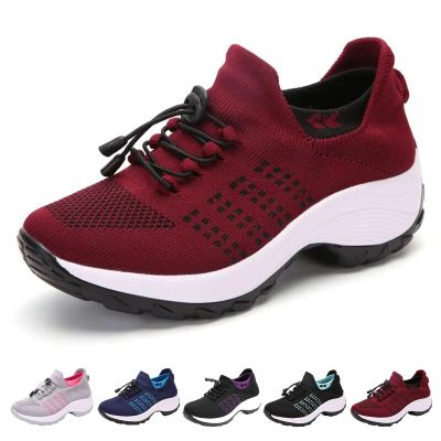 AODGHC Orthofit Comfort Walking Shoes for Women with Arch Support and Comfort, Women's Orthopedic Breathe Plantar Fasciitis Shoes (36/5.5, Red)