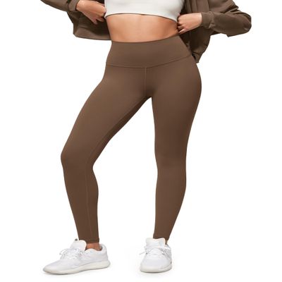 ODODOS Buttery Soft Lounge Yoga Leggings for Women Full Length 28" High Waist Yoga Pants, Brunette, X-Large