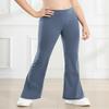 Stelle Girl's Flare Leggings High Waisted Yoga Pants Bootcut Dance Casual Pants Activewear Kids Bell Bottoms(Black+Grey Blue,M) view 2