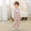 Boys 3Pcs Clothing Sets Long Sleeve Bowtie Shirts +Vest +Pants Casual Suit view 4