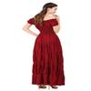 Long Dresses for Women Fashion Elegant Renaissance Costume Medieval Short Sleeve Casual Cute Outfit Midi Summer Red M view 2