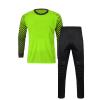 DRHOM Kids Boys Padded Goalkeeper Jersey and Pants Set Long Sleeves Goalie Soccer Shirt Training Uniform Activewear (Green, 11-12) view 1