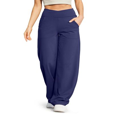 G4Free Dress Pants for Women Wide Leg Yoga Pants Flare Dress Pants with Pockets Stretch for Business Casual Work Lounge(Royal Blue,XS,31")