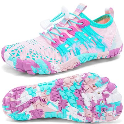Quickshark Kids Water Shoes Boys Girls Barefoot Aqua Socks Lightweight Quick Dry Sandals Slip On Walking Sneakers for Beach Pool Swim G-Pink 11.5 Little Kid