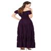 Womens Dress Fashion Elegant Renaissance Costume Medieval Short Sleeve Casual Outfit Midi Victorian Vintage Summer Purple 2XL view 2