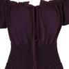 Womens Dress Fashion Elegant Renaissance Costume Medieval Short Sleeve Casual Outfit Midi Victorian Vintage Summer Purple 2XL view 4
