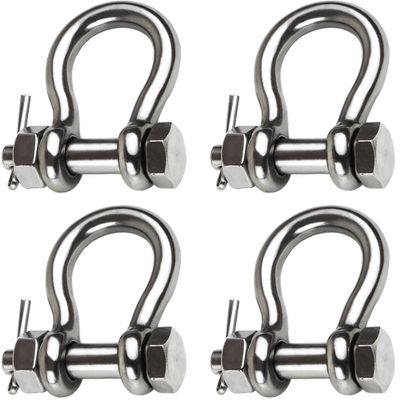 Laorde 316 Stainless Steel Shackle 1/2" Clevis Shackle with 5/8" Bolt Pin Marine Grade Bow Anchor Shackle for Boat, Sailboat, Chain, Rigging Clasp 4 PCS