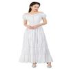 Dress Women Renaissance Costume Dresses Medieval Short Sleeve Casual Outfit Midi Victorian Vintage Summer White L view 1