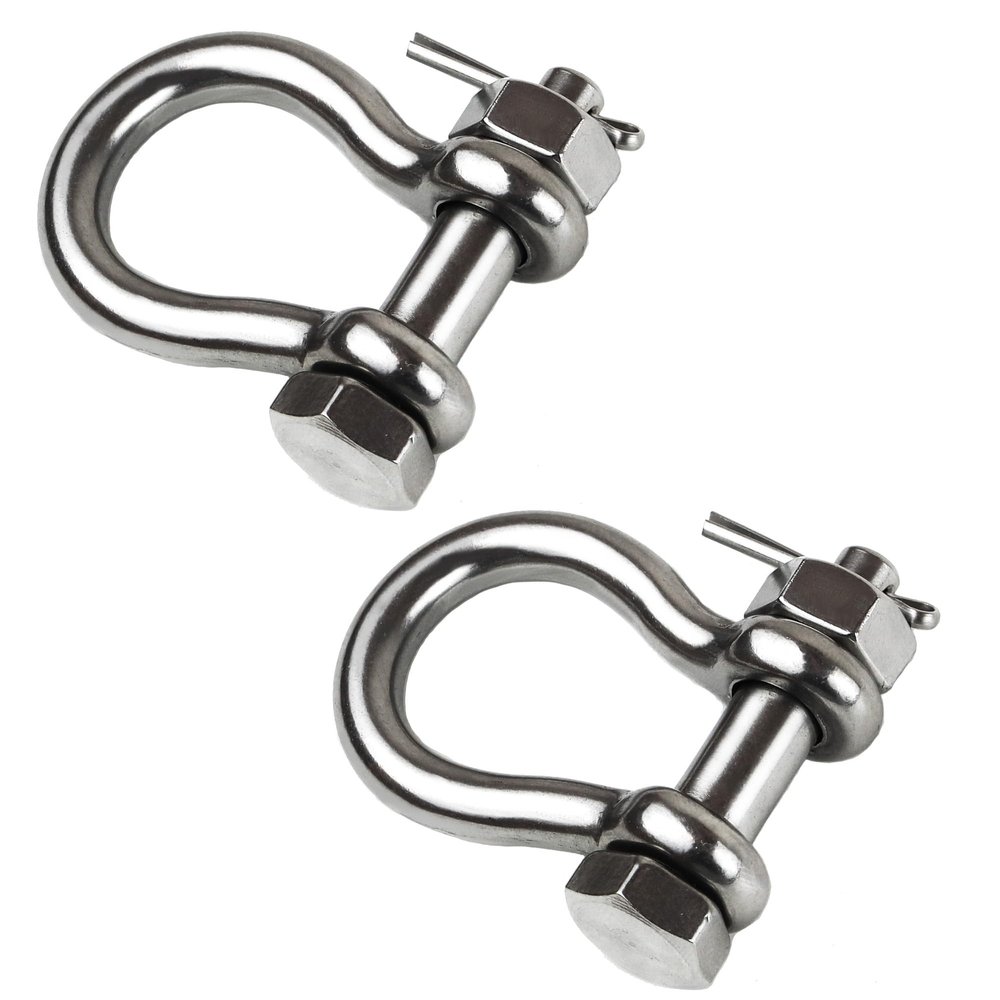 Laorde 316 Stainless Steel Shackle 1/2" Clevis Shackle with 5/8" Bolt Pin Marine Grade Bow Anchor Shackle for Boat, Sailboat, Chain, Rigging Clasp 2 PCS