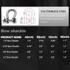 Laorde 316 Stainless Steel Shackle 1/2" Clevis Shackle with 5/8" Bolt Pin Marine Grade Bow Anchor Shackle for Boat, Sailboat, Chain, Rigging Clasp 2 PCS view 4