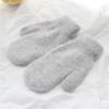ECYC Women Knitted Mittens, Thick Knit Winter Warm Mittens Full Fingers Wool Gloves for Women view 2