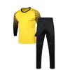 DRHOM Kids Boys Padded Goalkeeper Jersey and Pants Set Long Sleeves Goalie Soccer Shirt Training Uniform Activewear (Yellow, 11-12) view 1