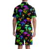AMHebe Bright Mushrooms Men's Button-Up Hawaiian Shirt & Shorts Set - 2 Piece Summer Beach Vacation Outfits M view 2