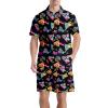 AMHebe Vintage 80s 90s Men's Button-Up Hawaiian Shirt & Shorts Set - 2 Piece Summer Beach Vacation Outfits 3XL
